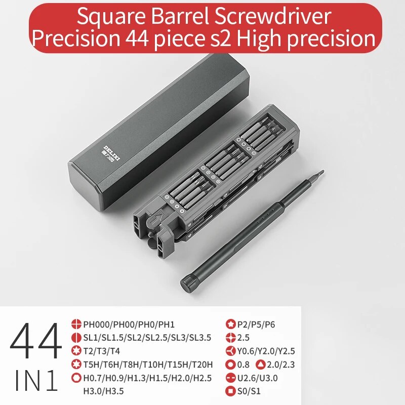 Screwdriver Kit 44 Precision Magnetic Bits Dismountable Screw Driver