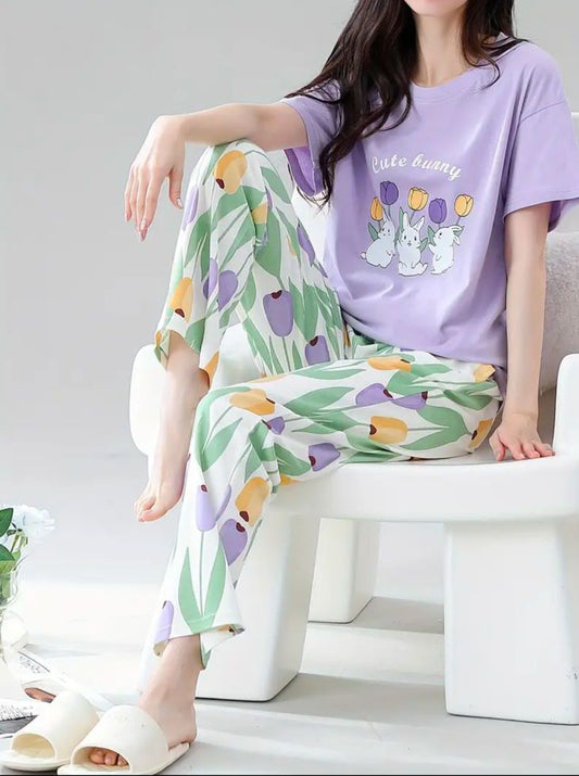 11.11 Sale Cute Bunny Printed Night Suit